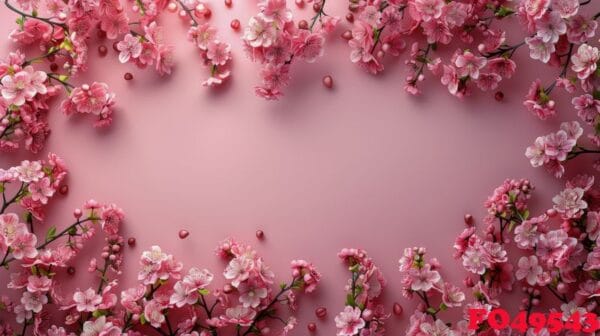 blooming pink flowers cluster