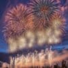 a spectacular finale of fireworks, with layers of colors and lig