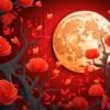 chineese moon festival concept background created with generativ