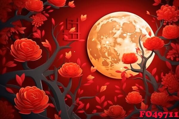 chineese moon festival concept background created with generativ