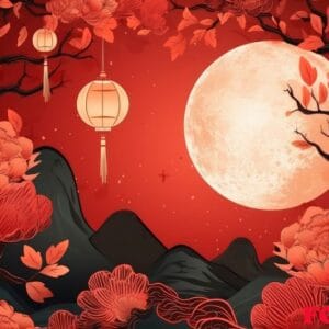 chineese moon festival concept background created with generativ