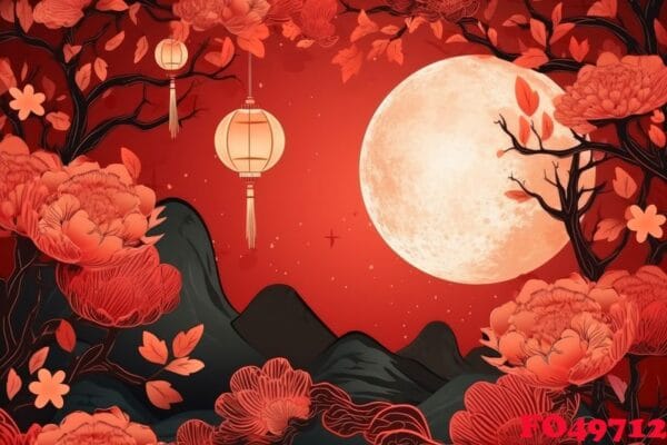 chineese moon festival concept background created with generativ