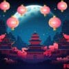 chineese moon festival concept background created with generativ