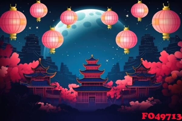 chineese moon festival concept background created with generativ