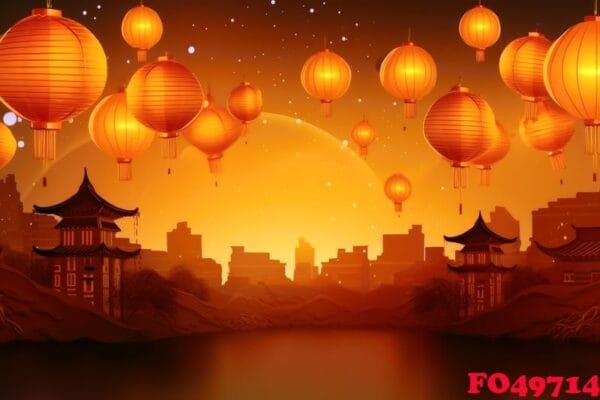 chineese moon festival concept background created with generativ