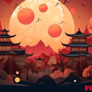 chineese moon festival concept background created with generativ