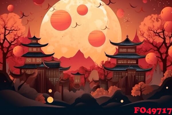 chineese moon festival concept background created with generativ