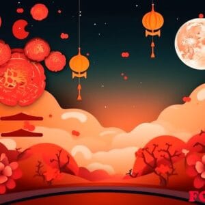 chineese moon festival concept background created with generativ