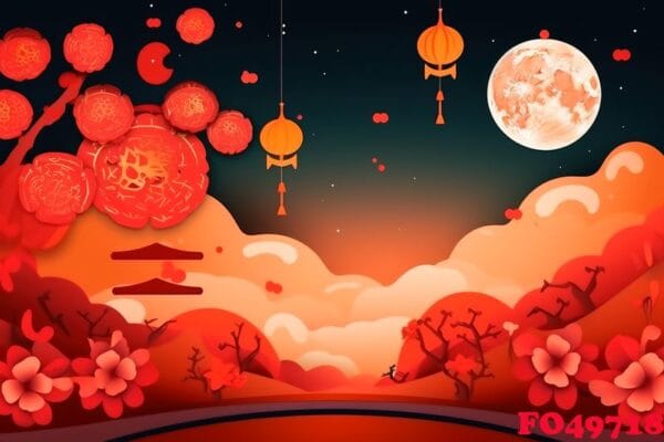 chineese moon festival concept background created with generativ