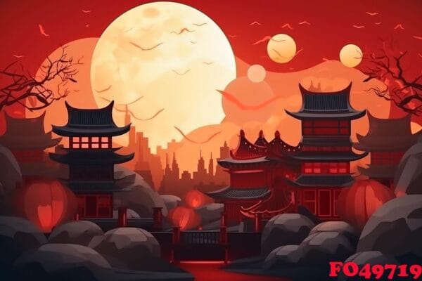 chineese moon festival concept background created with generativ