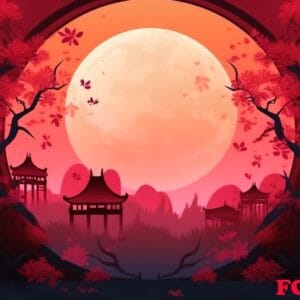 chineese moon festival concept background created with generativ