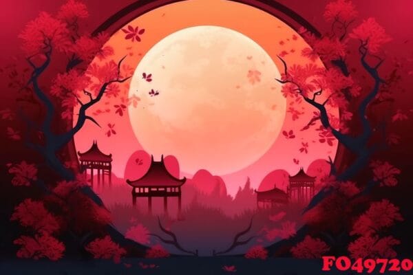 chineese moon festival concept background created with generativ