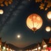 lantern in night scene mid autumn festival ai generated