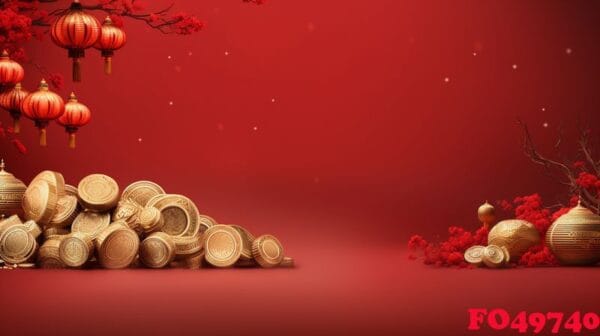 chinese new year abstract background, holiday celebration events concept, copy space for text, ai generative