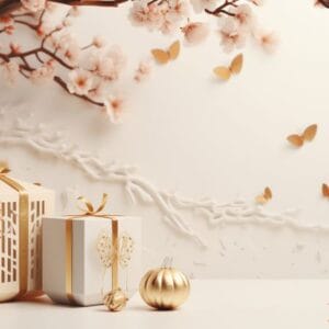 chinese new year abstract background, holiday celebration events concept, copy space for text, ai generative