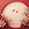 chinese new year abstract background, holiday celebration events concept, copy space for text, ai generative