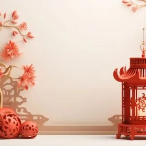 chinese new year abstract background, holiday celebration events concept, copy space for text, ai generative