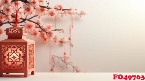 chinese new year abstract background, holiday celebration events concept, copy space for text, ai generative