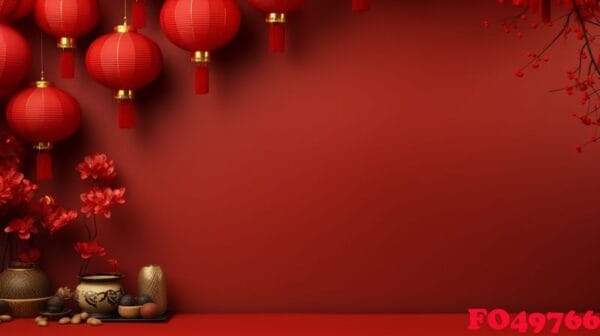 chinese new year abstract background, holiday celebration events concept, copy space for text, ai generative