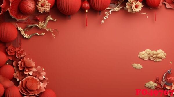 chinese new year abstract background, holiday celebration events concept, copy space for text, ai generative