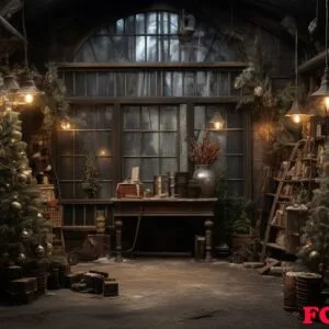 generative ai, christmas interior rural background, santa claus