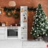 interior,of,kitchen,with,glowing,christmas,trees,,shelves,and,counters