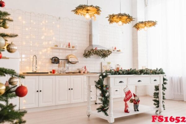 interior,of,a,modern,white,kitchen,on,christmas,eve,in