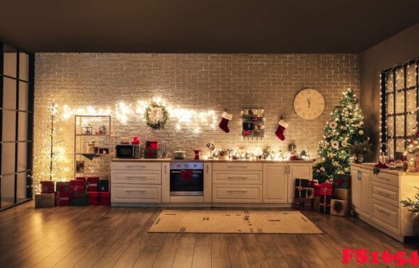 interior,of,kitchen,with,modern,furniture,and,beautiful,christmas,decor