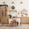 light,scandinavian,wooden,kitchen,with,christmas,decorations,and,christmas,tree