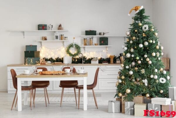 interior,of,kitchen,with,christmas,tree,and,dining,table