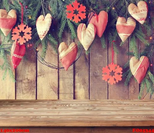 new year's background, empty wooden table.