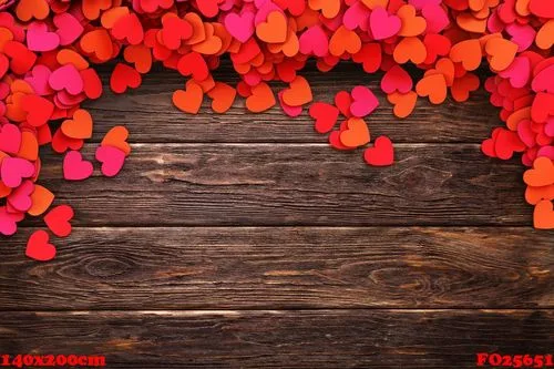 love hearts on vintage wooden background. 3d rendering illustration