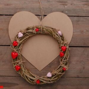 happy valentines day love celebration in a rustic style isolated.