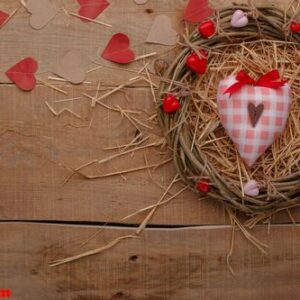 happy valentines day love celebration in a rustic style isolated.