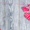 gingham love valentine's hearts background