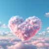 heart shape cloud. illustration ai generative