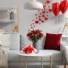 interior,of,living,room,decorated,for,valentine's,day,with,sofa,