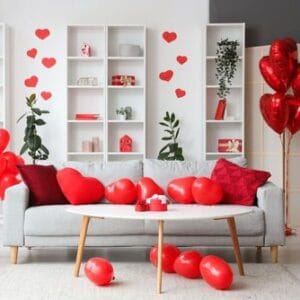 interior,of,festive,living,room,decorated,with,hearts,for,valentine's