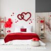 interior,of,festive,bedroom,decorated,with,hearts,for,valentine's,day