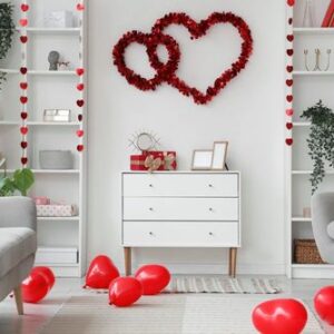 interior,of,festive,living,room,decorated,with,hearts,for,valentine's