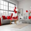 interior,of,living,room,decorated,for,valentine's,day,with,sofas