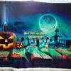 FS1433-Phông Nền Halloween Ma Mị - Bí Ngô & Nghĩa Địa Dưới Trăng Xanh