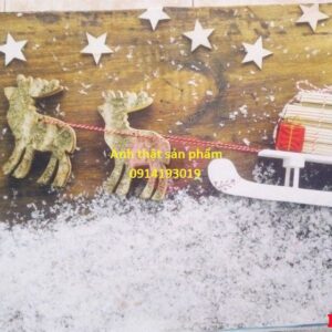 FO3110 - Phông Nền Chụp Ảnh 3D Giáng Sinh Noel - Họa Tiết Tuần Lộc & Tuyết Trắng