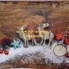 FO3115 - Decor Noel, Phông Nền vải Chụp Ảnh 3D Họa Tiết Gỗ Tuần Lộc Vintage