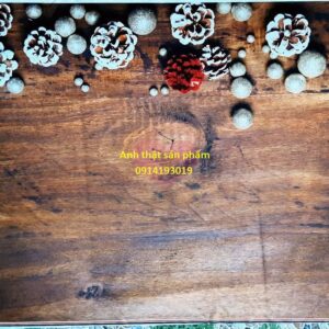 FO3210 - Vải Phông Nền Chụp Ảnh 3D Hoạ tiết Gỗ Nâu Giáng Sinh Vintage