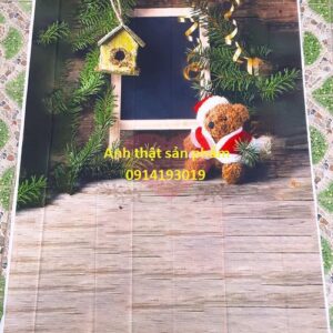 FO32298 - Phông Nền Gỗ Vintage Lá Thông Noel, Trang Trí Thú Bông - Backgroud Studio, Livestream, Quay Phim