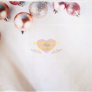 Phông Nền 3D Chụp Ảnh Noel Họa Tiết Quả Châu Hồng Pastel Sang Trọng FO3810