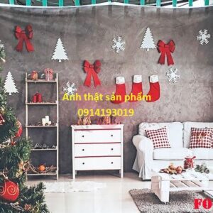 FF11718 - Phông Nền Vải Trang Trí Giáng Sinh/Noel Livestream Decor Phòng Khách
