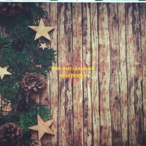 Fo15280 - Phông Nền Chụp Hình Giáng Sinh/Noel - Vải Vinyl Vân Gỗ Vintage Trang Trí Studio, Livestream