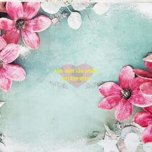 Fo39061 - Phông Nền Chụp Ảnh Giáng Sinh/Lễ Hội Hoa Hồng Hồng Xám Bạc Vintage - Nền Vải Poly Chất Lượng Cao